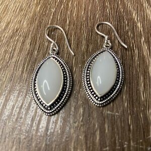 Elegant Silver and Gray Chalcedony Earrings